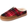 image:imageDearfoams Mens Slippers Indoor House Shoes With Memory Foam  Aldan Clog SlipperRed Plaid