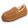 image:imageDearfoams Mens Suede Moccasin Memory Foam House Shoe  Fitzgerald Slip on Indoor SlipperChestnut