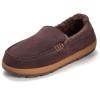 image:imageDearfoams Mens Suede Moccasin Memory Foam House Shoe  Fitzgerald Slip on Indoor SlipperCoffee