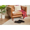 image:imageDearfoams Mens Keaton Moccasin House Shoes With Memory Foam Indoor Slippers With Wide WidthsBlack Microsuede