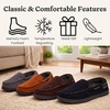 image:imageDearfoams Mens Keaton Moccasin House Shoes With Memory Foam Indoor Slippers With Wide WidthsBlack Microsuede