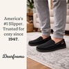 image:imageDearfoams Mens Keaton Moccasin House Shoes With Memory Foam Indoor Slippers With Wide WidthsBlack Perforated