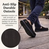 image:imageDearfoams Mens Keaton Moccasin House Shoes With Memory Foam Indoor Slippers With Wide WidthsBlack Twill