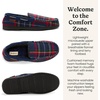 image:imageDearfoams Mens Keaton Moccasin House Shoes With Memory Foam Indoor Slippers With Wide WidthsBlue Plaid