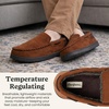 image:imageDearfoams Mens Keaton Moccasin House Shoes With Memory Foam Indoor Slippers With Wide WidthsChestnut Microsuede