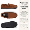 image:imageDearfoams Mens Keaton Moccasin House Shoes With Memory Foam Indoor Slippers With Wide WidthsChestnut Microsuede