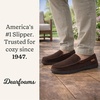 image:imageDearfoams Mens Keaton Moccasin House Shoes With Memory Foam Indoor Slippers With Wide WidthsCoffee Twill