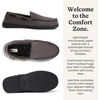 image:imageDearfoams Mens Keaton Moccasin House Shoes With Memory Foam Indoor Slippers With Wide WidthsPavement Microsuede