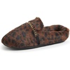 image:imageDearfoams womens Marla Furry Memory Foam Comfort Chain Mule SlipperLeopard