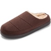 image:imageDearfoams Mens Memory Foam House Shoes Microsuede Clog Indoor Outdoor SlippersCoffee Brown