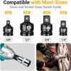 imageTools for Men 38 to 12 Socket Adapter Christmas Stocking Stuffers for Adults 38 To 14 Impact Adapter CrMo Drill Wrench Ratchet Drive Reducer Extension Square Impact Driver Bit Set Hand GadgetsSocket Adapter