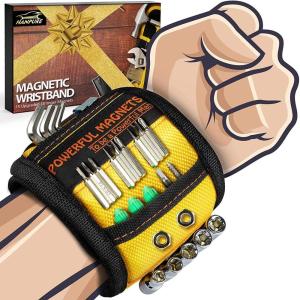imageHANPURE Tool Gifts for Men Stocking Stuffers  Magnetic Wristband for Holding Screws Wrist Magnet Gifts for Dad Father Husband Him