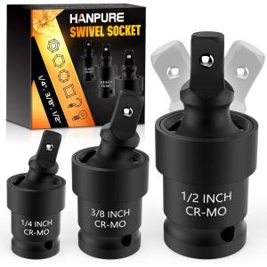 imageStocking Stuffers for Men Mens Gifts for Christmas Impact Swivel Socket Set Gadgets Tools for Men CRMO 14quot 38quot 12quot Wobble Universal Joint Sockets Extension Stocking Stuffers for Adults Women
