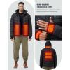 imageMens Heated Jacket With 12V Battery PackInsulated Lightweight Hooded HandHeating Electric Heated Puffer JacketBlack