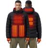 imageMens Heated Jacket With 12V Battery PackInsulated Lightweight Hooded HandHeating Electric Heated Puffer JacketBlack