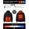 imageMens Heated Jacket With 12V Battery PackInsulated Lightweight Hooded HandHeating Electric Heated Puffer JacketBlack