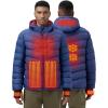 imageMens Heated Jacket With 12V Battery PackInsulated Lightweight Hooded HandHeating Electric Heated Puffer JacketBlue