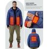 imageMens Heated Jacket With 12V Battery PackInsulated Lightweight Hooded HandHeating Electric Heated Puffer JacketBlue