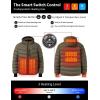 imageMens Heated Jacket With 12V Battery PackInsulated Lightweight Hooded HandHeating Electric Heated Puffer JacketGreen