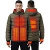 imageMens Heated Jacket With 12V Battery PackInsulated Lightweight Hooded HandHeating Electric Heated Puffer JacketGreen