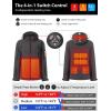 imageMens Heated Jacket with Detachable Hood Waterproof Winter Outdoor Heating Jackets for Men Battery Pack IncludedDarkgrey