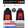 imageMens Heated Jacket with Detachable Hood Waterproof Winter Outdoor Heating Jackets for Men Battery Pack IncludedNavyblue
