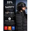 imageWomens Heated Puffer Jacket With 12V Battery PackInsulated WaterResistant Hooded HandHeating Electric Heated JacketBlack