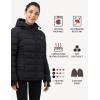 imageWomens Heated Puffer Jacket With 12V Battery PackInsulated WaterResistant Hooded HandHeating Electric Heated JacketBlack
