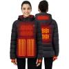 imageWomens Heated Puffer Jacket With 12V Battery PackInsulated WaterResistant Hooded HandHeating Electric Heated JacketBlack