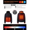 imageWomens Heated Puffer Jacket With 12V Battery PackInsulated WaterResistant Hooded HandHeating Electric Heated JacketBlack
