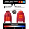 imageWomens Heated Puffer Jacket With 12V Battery PackInsulated WaterResistant Hooded HandHeating Electric Heated JacketRed
