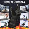 imageiHood Heated Gloves for Men and Women 74V Rechargeable Waterproof Touchscreen Battery Electric Heated Hand Warmer Gloves for Outdoor ActivitiesMedium