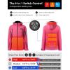 imageiHood Womens Heated Jacket with 12V Battery Pack Waterproof Winter Outdoor heated Jacket for Women Heating Jacket coatRed