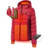 imageWomens Heated Puffer Jacket With 12V Battery PackInsulated WaterResistant Hooded HandHeating Electric Heated JacketRed