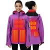 imageiHood Womens Heated Jacket with 12V Battery Pack Waterproof Winter Outdoor heated Jacket for Women Heating Jacket coatPurple