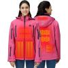 imageiHood Womens Heated Jacket with 12V Battery Pack Waterproof Winter Outdoor heated Jacket for Women Heating Jacket coatRed