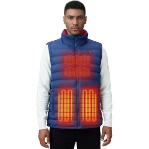 imageiHood Mens Heated Vest with Battery Pack Heated Vest Men with Retractable Heated Hood Washable Heated Jackets for MenBlue