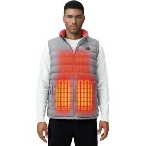 imageiHood Mens Heated Vest with Battery Pack Heated Vest Men with Retractable Heated Hood Washable Heated Jackets for MenGrey