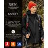 imageWomens Heated Jacket with Detachable Hood Winter Outdoor heated Jacket for Woman Soft Shell Electric Heating Jacket Coat with 12V Battery Pack Size M