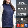 imageiHood Heated Vest Women with 74V battery Pack Lightweight Electric Stand Collar Heated Vest for Women Zip Padded GiletNavy Blue