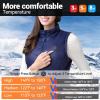 imageiHood Heated Vest Women with 74V battery Pack Lightweight Electric Stand Collar Heated Vest for Women Zip Padded GiletNavy Blue