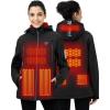 imageWomens Heated Jacket with Detachable Hood Winter Outdoor heated Jacket for Woman Soft Shell Electric Heating Jacket Coat with 12V Battery Pack Size M