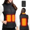 imageiHood Heated Vest Women with 74V battery Pack Lightweight Electric Stand Collar Heated Vest for Women Zip Padded GiletBlack