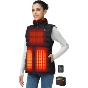imageiHood Womens Heated Vest with Battery Pack Heated Vest Women with Retractable Heated Hood Washable Heated Jackets for WomenBlack