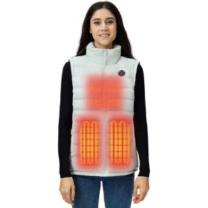 imageiHood Womens Heated Vest with Battery Pack Heated Vest Women with Retractable Heated Hood Washable Heated Jackets for WomenWhite
