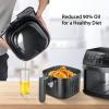 imageCOMFEE 58Qt Digital Air Fryer Toaster Oven ampamp Oilless Cooker 1700W with 8 Preset Functions LED Touchscreen Shake Reminder Nonstick Detachable Basket BPA ampamp PFOA Free 110 electronic Recipes58Qt