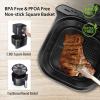 imageCOMFEE 58Qt Digital Air Fryer Toaster Oven ampamp Oilless Cooker 1700W with 8 Preset Functions LED Touchscreen Shake Reminder Nonstick Detachable Basket BPA ampamp PFOA Free 110 electronic Recipes58Qt