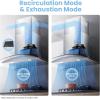 imageCOMFEE CVG30W8AST 30 Inches Ducted Wall Mount Vent Range Hood with 450 CFM 3 Speed Exhaust Fan Baffle Filters Curved Glass 2 LED Lights Convertible to Ductless Stainless SteelButton Control