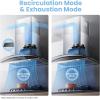 imageCOMFEE CVG30W8AST 30 Inches Ducted Wall Mount Vent Range Hood with 450 CFM 3 Speed Exhaust Fan Baffle Filters Curved Glass 2 LED Lights Convertible to Ductless Stainless SteelGesture Sensing Control