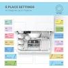 imageCOMFEE Countertop Dishwasher Energy Star Portable Dishwasher 6 Place Settings ampamp 8 Washing Programs Speed BabyCare ECOampamp Glass Dish Washer for Dorm RVampamp Apartment BlackWhole White